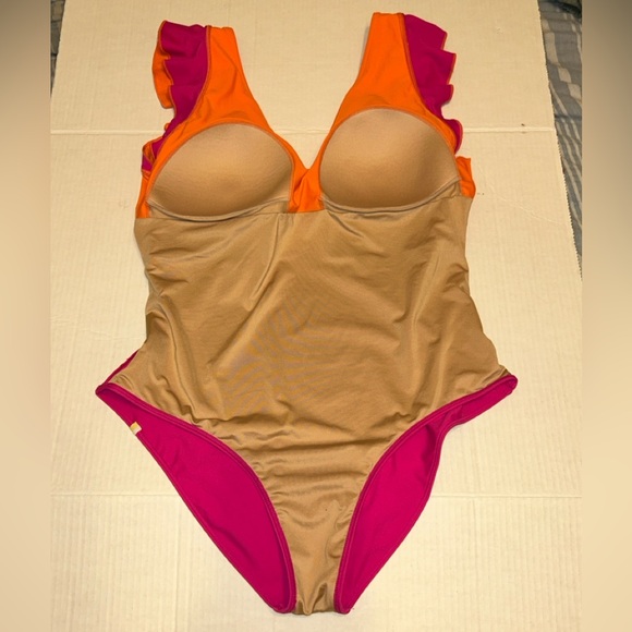 Summersalt The Ruffle Backflip one piece swimsuit hibiscus tangerine Size 20 - Picture 5 of 9